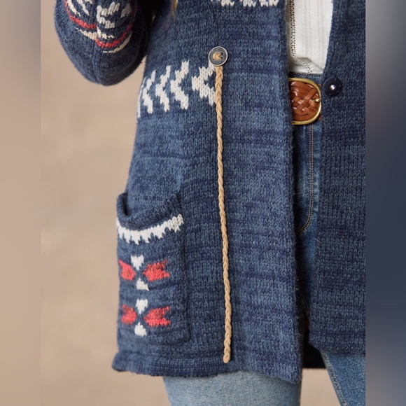 🌺SUNDANCE KATIA HERITAGE CARDIGAN IN INDIGO L - Picture 7 of 12